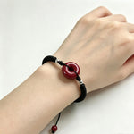 Cinnabar Ping'an Kou Braided Cord Bracelet (朱砂平安扣黑色编绳手环) thumb
