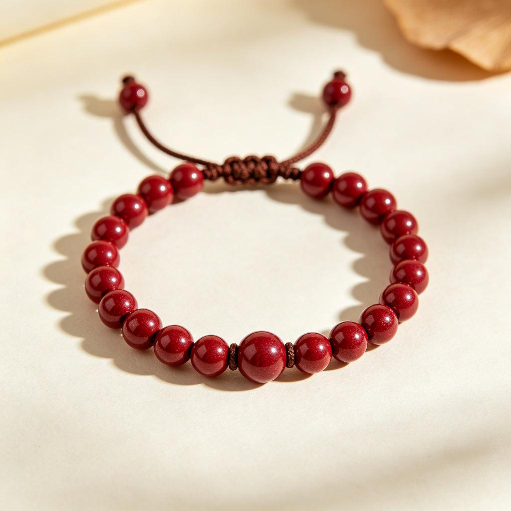 Cinnabar Bead Bracelet